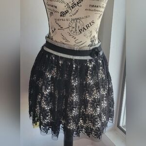 Rampage Black Lace Mini Skirt